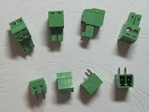 זווית 15 PCS 90 ° 2 pin/way המגרש 3.5 ממ מחבר חסימת בורג מחבר צבע ירוק סוג הניתן לחיבור עם סיכת זווית