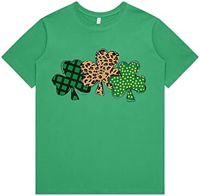 חולצות טריקו של יום פטריק הקדוש של סנט פטריק חולצות חולצות רופפות חולצה ירוקה חולצה שרוול קצר שמרוק