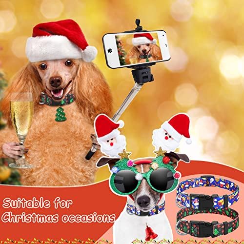 6 יח 'צווארוני כלבי חג המולד צווארוני חיות מחמד נופשים צווארוני גור מצחיקים צווארוני כלבים מתכווננים צווארוני