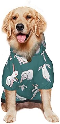 קפוצ'ון גדול של כלב צבעי מים-ארנב-ארנב-בוני חיות מחמד סוודר עם כובע מעיל תלבושת חתול רך x-גדול