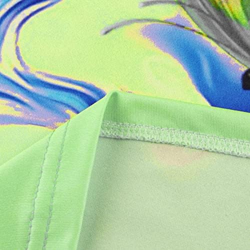 דפוס פרחים צבעוני צבעוני שיפוע חולצות התאמה רופפות עבור נער נוער שרוול קצר שרוול צווארון סטרץ 'טופיות נשים 2023