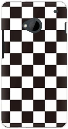 דגל משובץ בעור שני שחור x לבן / עבור HTC J ONE HTL22 / AU AHTL22-PCCL-299-Y080