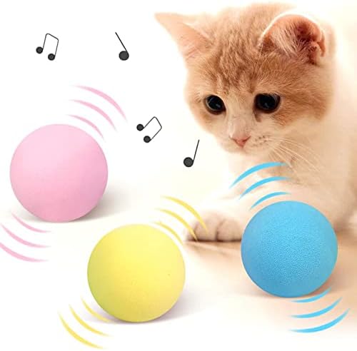 צעצועי חתול JZRH, 3 סוגים של שיחות מדומות של בעלי חיים, כדורי צעצוע לחתולים נביחים אינטראקטיביים, צעצועי מנטה