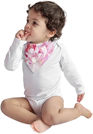 כותנה כותנה ביקבי תינוקות ורוד פרח אדמה לבנה תינוקת בנדנה ריר ריר שיניים בקיעת שיניים.