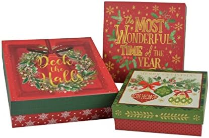 שזיף עיצובים סט של דקורטיבי חג המולד מתנת קופסות עם מכסים / אלגנטי עיצובים / חזק ועמיד עבור שנמשך זכרונות /