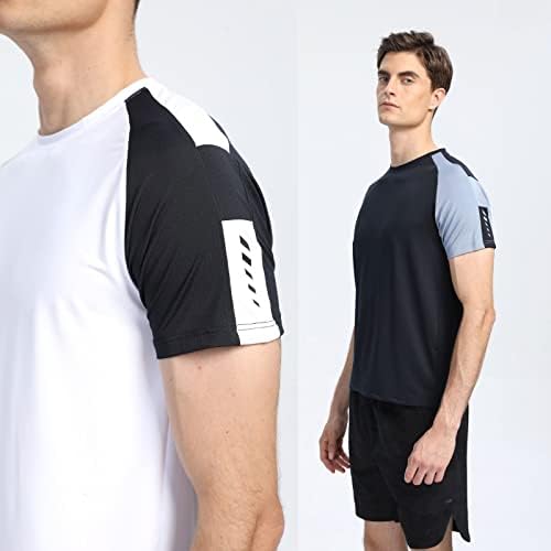 מגניב גברים אימון חולצות רשת ספורט חולצות ריצה חולצות חדר כושר בגדי ריצה 3 חבילה קצר שרוול