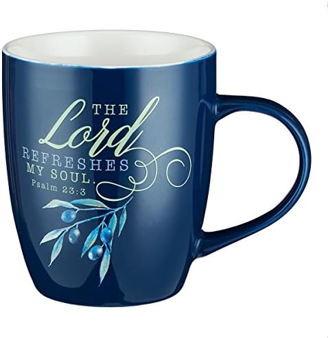 מתנות אמנות נוצריות חיל הים כחול פרחוני קרמיקה הכתוב קפה & מגבר; ספל תה לנשים: ה ' מרענן הנשמה שלי -