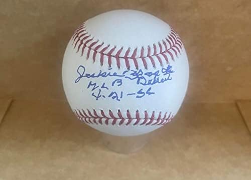 ג'קי ברנדט MLB הופעת בכורה 4-21-56 חתמה אוטומטית M.L. בייסבול בקט אימת