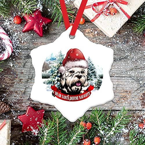 כלב חג המולד קישוטי כלב עם סנטה כובע בשלג פורצלן קרמיקה חג המולד קישוט יקר סנטה להגדיר שובב חג המולד דקור
