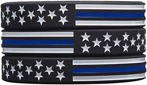 סיינסטון דק כחול קו אמריקאי דגל משטרת צמיד - כחול חייהם משנה סיליקון גומי צמיד להקת סט - תמיכה