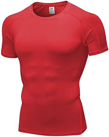 מטען גברים קצר שרוול דחיסת חולצות ספורט אימון חולצה עד 50 + מהיר יבש ספורט בסיס שכבה גופיות