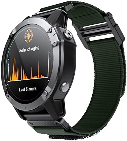 Lyvi ללהקות שעון Garmin תואם fenix 7x 6x pro gps 5x 3hr ירידה MK1 MK2 Titanic Velcro Strap 26 ממ