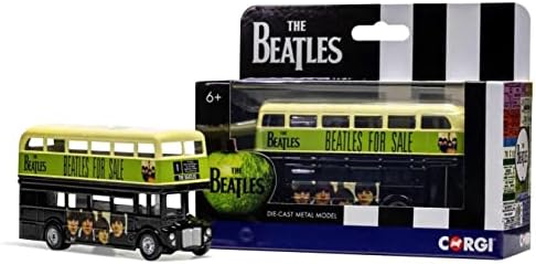 קורגי דייקאסט הביטלס למכירה אוטובוס דו קומתי בלונדון 1: 64 דגם תצוגה 82344, שחור, ירוק ושזוף