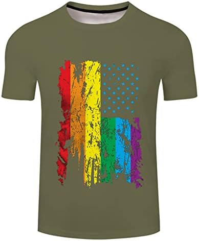 חג חולצות לגברים קצר שרוול פטריוטית אמריקאי דגל עגול צוואר קיץ חוף גברים של גרפי חולצה