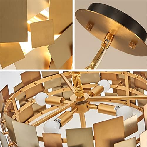 SQJDM זהב מנורת תליון נירוסטה לעיצוב חדר אוכל מגורים פשוט תאורה תלויה מתכתית
