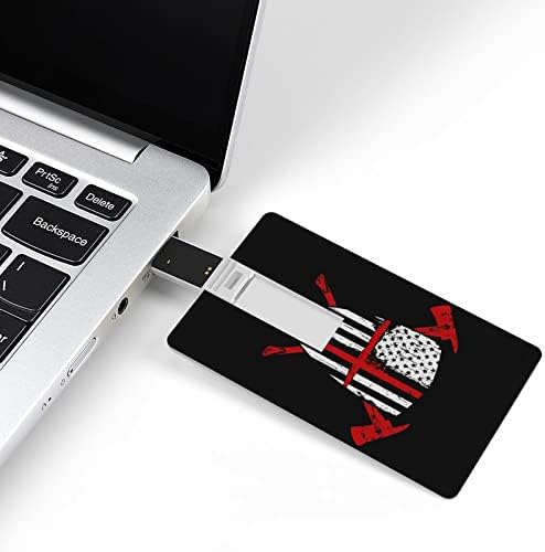 כבאי אדום קו אדום דגל אמריקאי כרטיס USB 2.0 כונן הבזק 32 גרם/64 גרם דפוס מודפס מצחיק