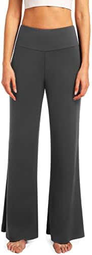 מכנסי רגל רחבים של Fullsoft נשים רופפות רופפות יוגה-יוגה זורמת במותניים גבוהות עם מכנסי טרקלין אתלטי לנשים לנשים
