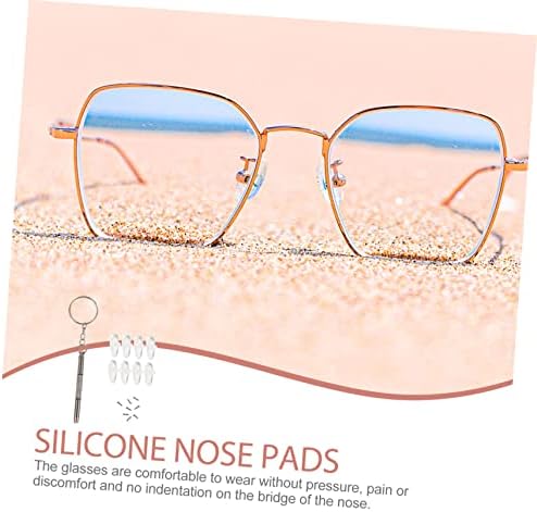 מרפא 4 ערכות משקפיים כלי תיקון רפידות אף משקפי שמש מחזיקי זכוכית רפידות אף סיליקון למשקפי ראייה ברגי משקפי