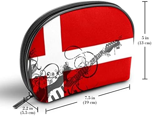 תיק מטענה, תיק קוסמטיקה של איפור נסיעות לגברים נשים, מוזיקת ​​גיטרה דנמרק דגל