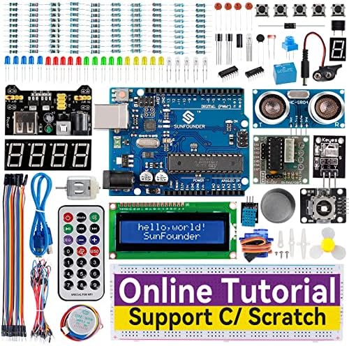 פרויקט Sunfounder ערכת Starter מלאה תואמת ל- Arduino Uno R3 Arduino IDE/קידוד שריטות עם 42 הדרכות