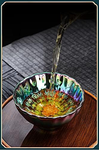 תוויות תוויות זיגוג צבעוני יפהפה קרמיקה טנמוקו כוס תה תוצרת יד Jianzhan Teaisis סיני קונגפו כוס תה כוס