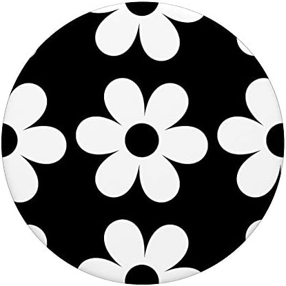 דפוס פרחים טרנדי פרחוני מתנה שחור לבן פופגריפ פופגריפ: אחיזה הניתנת להחלפה לטלפונים וטבליות