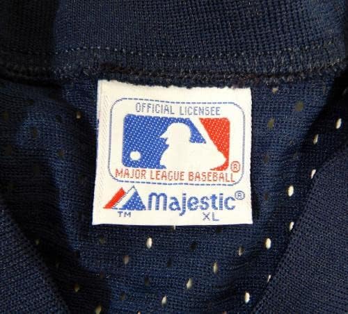 1983-90 מלאכים בקליפורניה משחק ריק הונפק תרגול חבטות כחול ג'רזי XL 705 - משחק משומש גופיות MLB