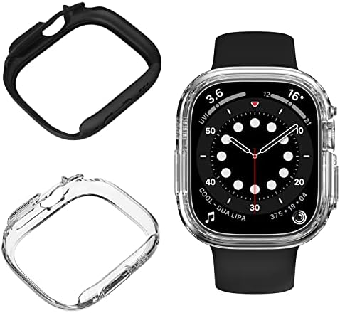 מארז 2 מארז עבור Apple Watch Ultra 49 ממ מגן מסך מחשב קשה מסביב לכריכה מוגנת שריטות תואמת ל- Apple Watch 8 Ultra