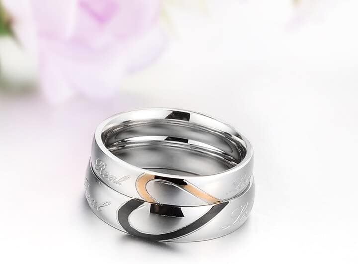 צורת הלב של אויאלמה מאהב 316 ליטר גברים נשים טבעת הבטחה אהבה אמיתית טבעות נישואין זוגיות-1 חתיכה - נשים-12-03962