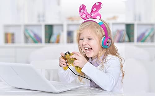 Ekids Minnie Mouse Kids Hearpons Bluetooth, אוזניות אלחוטיות עם מיקרופון כולל כבל AUX, נפח מופחת אוזניות