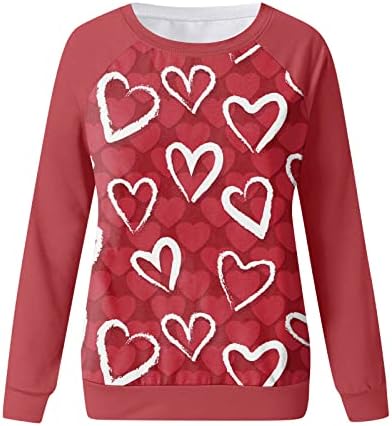 נשים אהבת לב סווטשירט האהבה גרפי חולצה חג האהבה שמחה חולצות מקרית חולצות בסוודרים