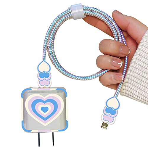 מגן כבל טלפון צבעוני עבור סוג אייפון-מטען ג עם עיצוב ייחודי לב אהבה חמוד כבל נתונים ביס יו אס בי מטען קו נתונים