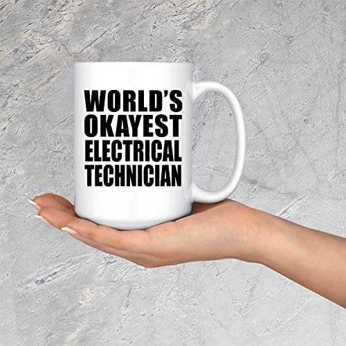 טכנאי החשמל הכי טוב בעולם, ספל קפה לבן 15 עוז קרמיקה כוס תה כלי שתייה עם ידית, מתנות ליום הולדת יום