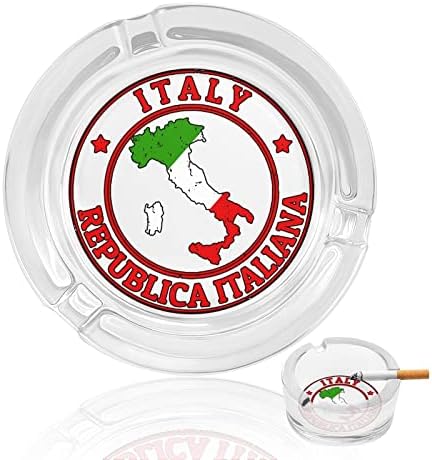 איטליה רפובליקה איטלקית מאפרה זכוכית לסיגריות מגשי אפר עגולים למשרד ביתי ומסעדות