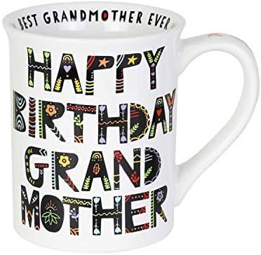 Enesco שמנו הוא בוץ יום הולדת שמח סבתא קופה ספל קפה דינול, 16 גרם, לבן