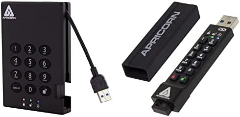 Amcicorn 2TB AEGIS מנעול USB 3.0 256-BIT AES XT