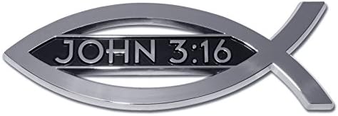 דג כריסטיאן ג'ון 3:16 פסוק כרום סמל רכב