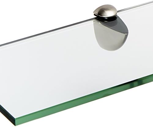 מדף זכוכית זכוכית זכוכית ספנקראפט, פלדה מוברשת, 4.75 x 21