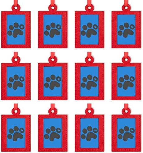הדפסי כפה של כלב מיני קישוטי מסגרת מסגרת חג המולד של כל חג המולד מורגש תלייה מסגרות לצילום למסיבות