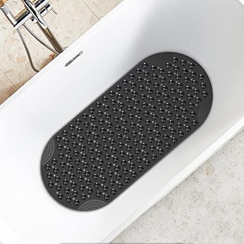 מחצלת אמבטיה סגלגלה xiyunte מחצלת אמבטיה ללא החלקה לאמבט, מחצלת מקלחת נגד החלקה עם מברשת גוף מקלחת,