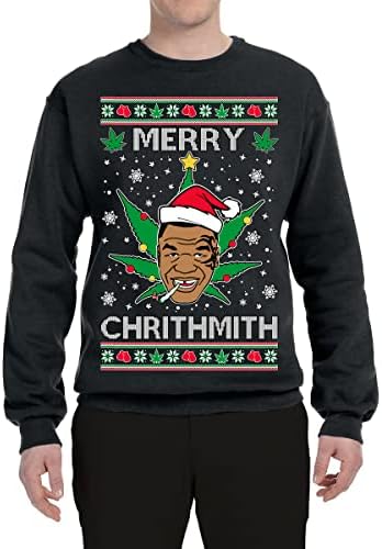 בובי פראי Chrithmith Mike Tyson מכוער סוודר חג מולד יוניסקס סווטשירט סווטשירט