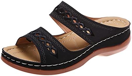 סנדלים של Ladmiple לנשים קיץ לבוש, סנדלי טריז לנשים סנדלים אורתוטיים נוחים בקיץ עם נעלי תמיכה קשת