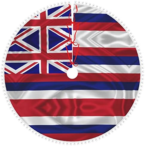דגל הוואי אמריקאי פומפום עץ חג המולד חצאית חצאית עץ עץ עץ. קוטר 30/36/48 אינץ '
