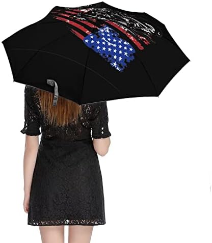 אמריקאי דגל מוטוקרוס 3 קפלים אוטומטי פתוח קרוב נגד אולטרה סגול מטריית נסיעות מטריית נייד קיץ מטריות