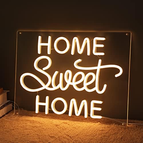 Sylhome Home Home Sweet Home Led Neon Light שלט 15.8 x 11.5 usb אמנות קיר עיצוב קיר חדר שינה חדר מגורים