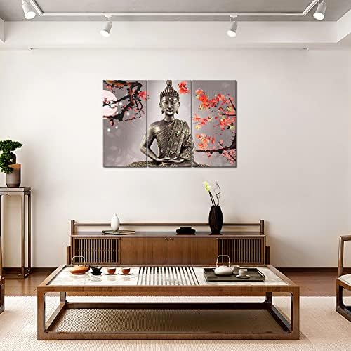 אמנות קיר בודהה בודהה הדפסת התמונה על בד 3 לוחות יצירות אמנות מודרניות הבד למטבח חדר אוכל בית