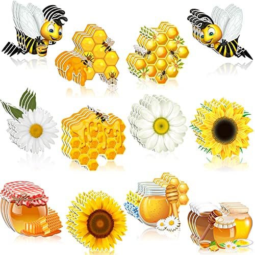 48 חתיכות דבורה נושא מגזרות בכיתה לוח מודעות קישוט דבש מגזרות חלות דבש דבורה בית מגזרות דייזי