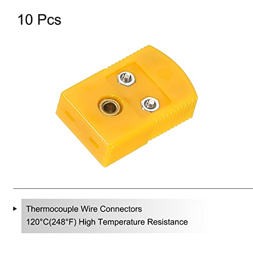 סוג תרמי חוט מחברים נקבה תקע מתאם טמפרטורה גבוהה 120 וג עבור תרמי חיישן בדיקה כתום 10 יחידות