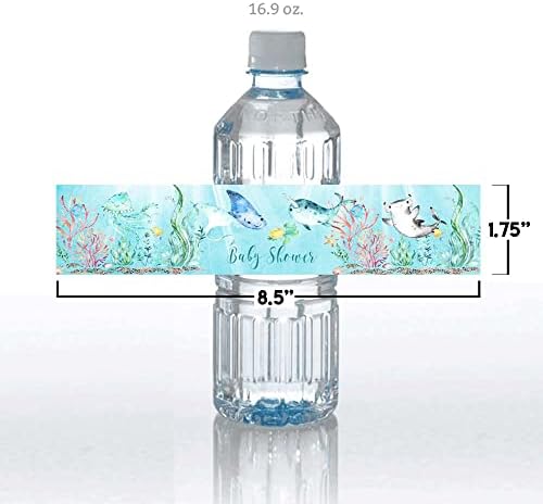 מתחת למים חמוד ים חיים תינוק מפזרים מקלחת עמיד למים מים בקבוק מדבקת עטיפות 20 לעטוף סביב תוויות בגודל 1.75&