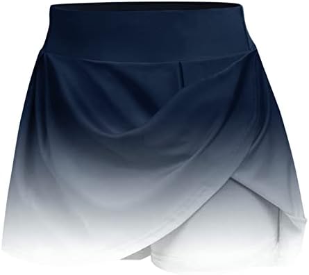 חצאיות טניס זורמות קפלים עם מכנסיים קצרים לנשים גולף סקורטס 2 במותניים 2 ב 1 הדפס נמר ריצה מכנסיים קצרים